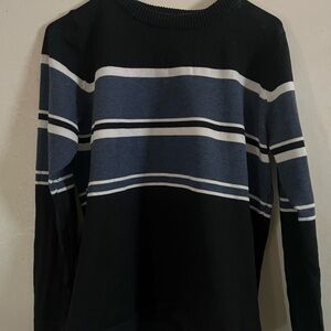 Black and Blue Striped Women's Sweater